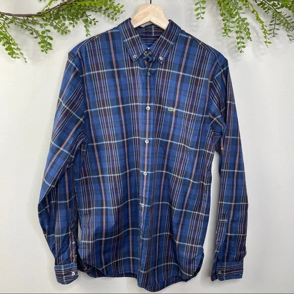 Lacoste plaid 2 pack shirt bundle - sz 38 (small, neck 14.5) - Picture 8 of 13